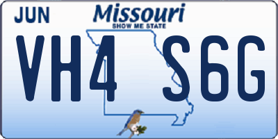 MO license plate VH4S6G