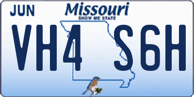 MO license plate VH4S6H