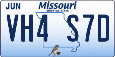 MO license plate VH4S7D