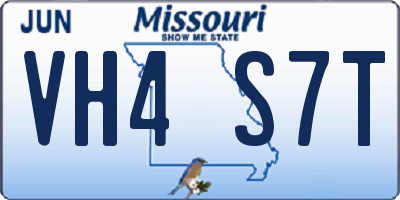 MO license plate VH4S7T