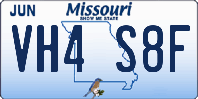 MO license plate VH4S8F