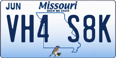 MO license plate VH4S8K