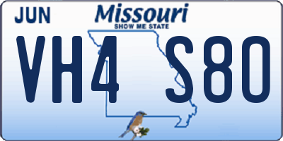 MO license plate VH4S8O