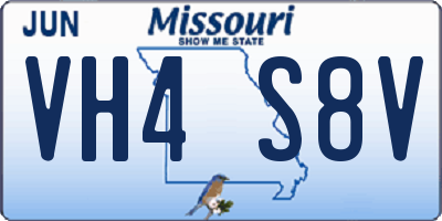 MO license plate VH4S8V