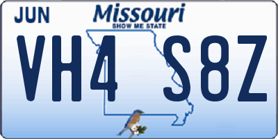 MO license plate VH4S8Z