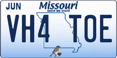MO license plate VH4T0E