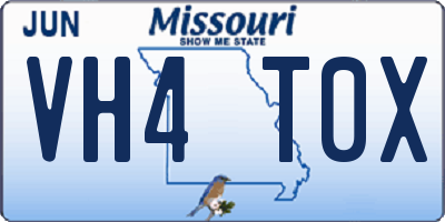 MO license plate VH4T0X