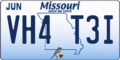 MO license plate VH4T3I