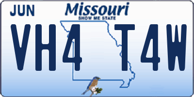MO license plate VH4T4W