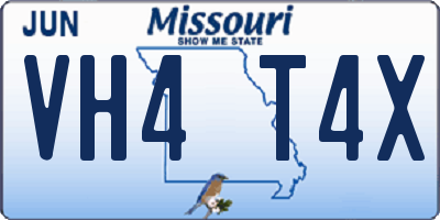 MO license plate VH4T4X