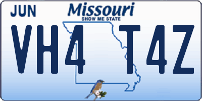 MO license plate VH4T4Z
