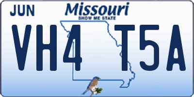 MO license plate VH4T5A