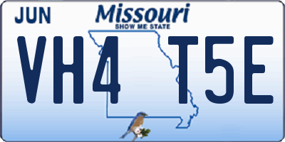 MO license plate VH4T5E