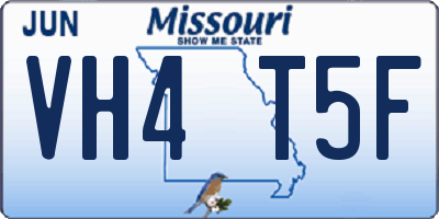 MO license plate VH4T5F