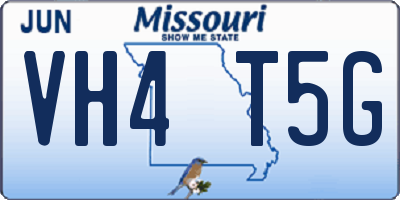 MO license plate VH4T5G