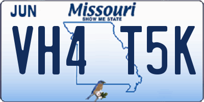 MO license plate VH4T5K