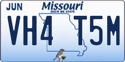 MO license plate VH4T5M