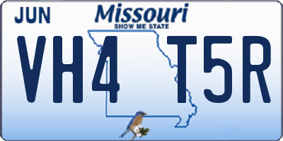 MO license plate VH4T5R