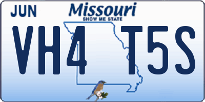 MO license plate VH4T5S