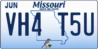 MO license plate VH4T5U