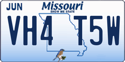 MO license plate VH4T5W