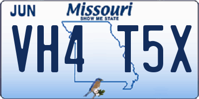 MO license plate VH4T5X