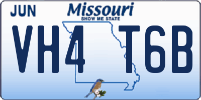 MO license plate VH4T6B
