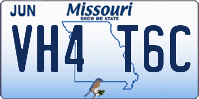 MO license plate VH4T6C
