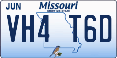 MO license plate VH4T6D