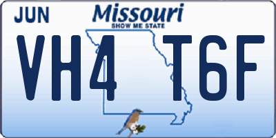 MO license plate VH4T6F
