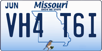 MO license plate VH4T6I