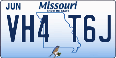 MO license plate VH4T6J