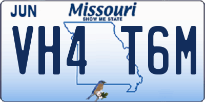 MO license plate VH4T6M