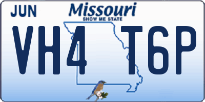 MO license plate VH4T6P