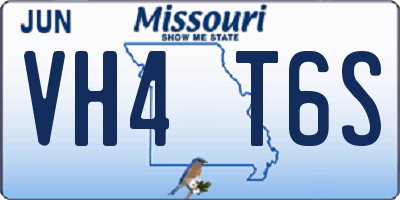 MO license plate VH4T6S