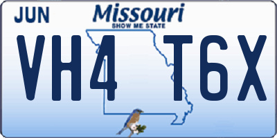 MO license plate VH4T6X