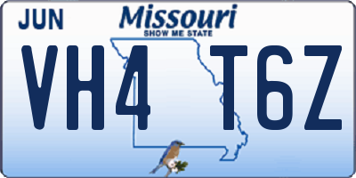 MO license plate VH4T6Z