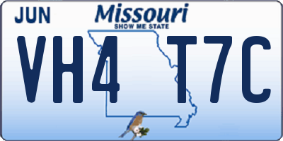 MO license plate VH4T7C