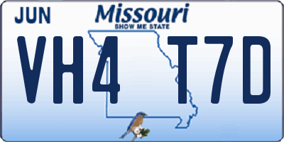 MO license plate VH4T7D