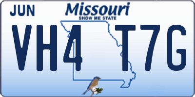 MO license plate VH4T7G