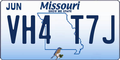 MO license plate VH4T7J