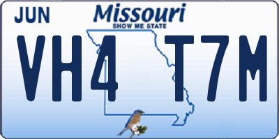 MO license plate VH4T7M