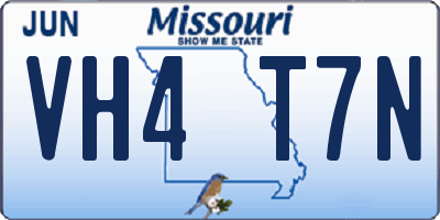 MO license plate VH4T7N
