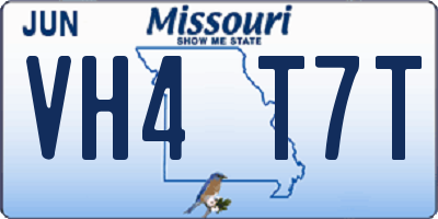 MO license plate VH4T7T