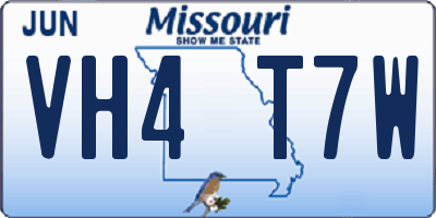 MO license plate VH4T7W