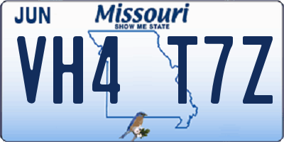 MO license plate VH4T7Z