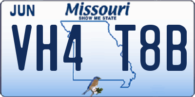 MO license plate VH4T8B