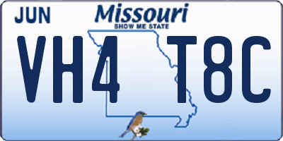MO license plate VH4T8C