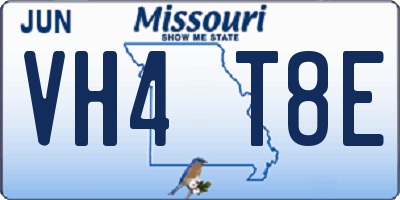 MO license plate VH4T8E