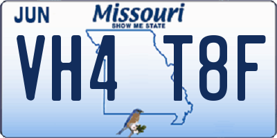 MO license plate VH4T8F
